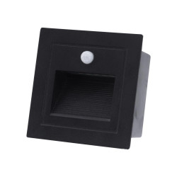 spot incastrat treapta cu senzor led 3w 3000k ip54, negru, erste