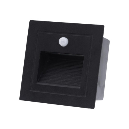 spot incastrat treapta cu senzor led 3w 3000k ip54, negru, erste