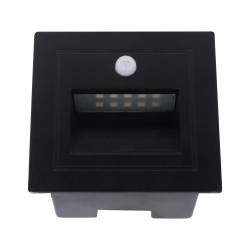 spot incastrat treapta cu senzor led 3w 3000k ip54, negru, erste