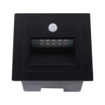 spot incastrat treapta cu senzor led 3w 3000k ip54, negru, erste spot incastrat treapta cu senzor led 3w 3000k ip54, negru, erste
