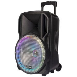 boxa portabila iluminata led 15"/38cm 50w rms cu usb/sd/bt/fm