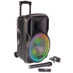 boxa portabila iluminata led 15"/38cm 50w rms cu usb/sd/bt/fm