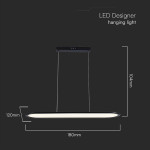 candelabru led 24w 80x100cm 3000k - negru