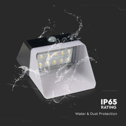 lampa exterioara 2w 4000k incarcare solara - alb/negru