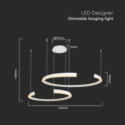 candelabru led dimabil 50w 3000k 110x80x120cm - alb