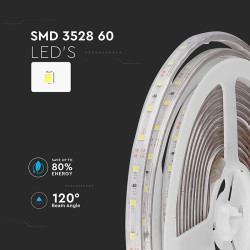 banda led smd3528 60led/m 4.2w/m 3000k ip65 5m