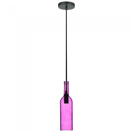 pendul tavan model sticla vin culoare roz