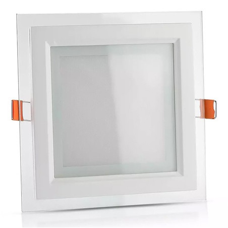 panou led patrat incorporabil 18w 6400k alb rece, sticla