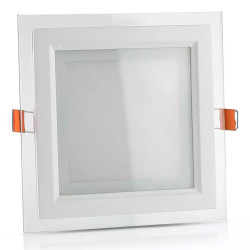 panou led patrat incorporabil 18w 6400k alb rece, sticla