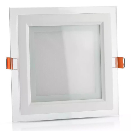 panou led patrat incorporabil 18w 6400k alb rece, sticla