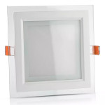 panou led patrat incorporabil 18w 6400k alb rece, sticla panou led patrat incorporabil 18w 6400k alb rece, sticla