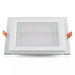 panou led patrat incorporabil 18w 6400k alb rece, sticla