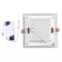 panou led patrat incorporabil 18w 6400k alb rece, sticla