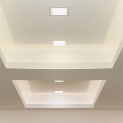 panou led patrat incorporabil 18w 6400k alb rece, sticla