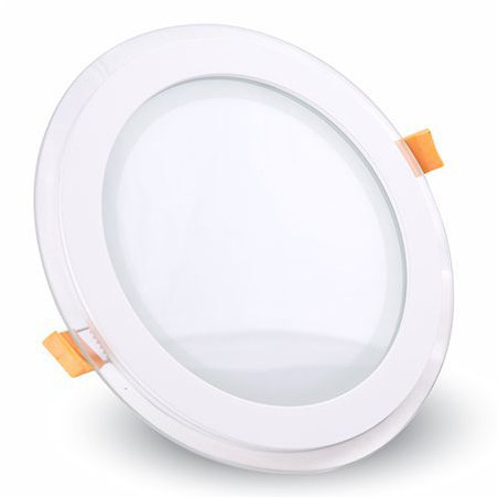 corp iluminat led rotund incorporabil 18w 6000k alb rece, sticla