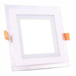 corp iluminat led patrat incorporabil 18w 4000k alb neutru, sticla