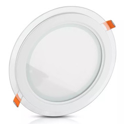 panou led rotund incorporabil 18w 4000k alb neutru, sticla