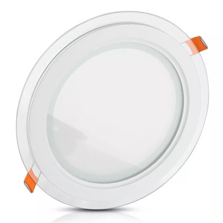 panou led rotund incorporabil 18w 4000k alb neutru, sticla
