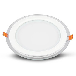 panou led rotund incorporabil 18w 4000k alb neutru, sticla
