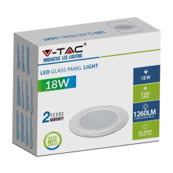 panou led rotund incorporabil 18w 4000k alb neutru, sticla