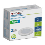 panou led rotund incorporabil 18w 4000k alb neutru, sticla panou led rotund incorporabil 18w 4000k alb neutru, sticla