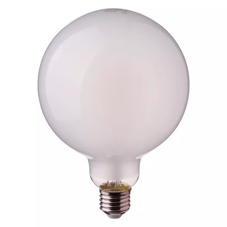 bec led g125 e27 7w cu filament 2700k alb cald sticla mata