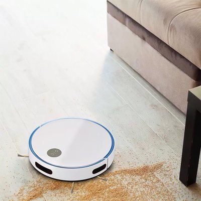 aspirator robot cu telecomanda - alb/albastru