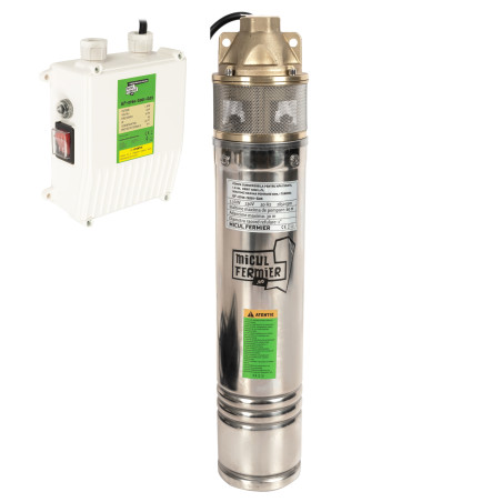 pompa submersibila micul fermier, pentru apa curata, 1.3kw, debit 3000l/h, inaltime maxima pompare 60m, cu o turbina