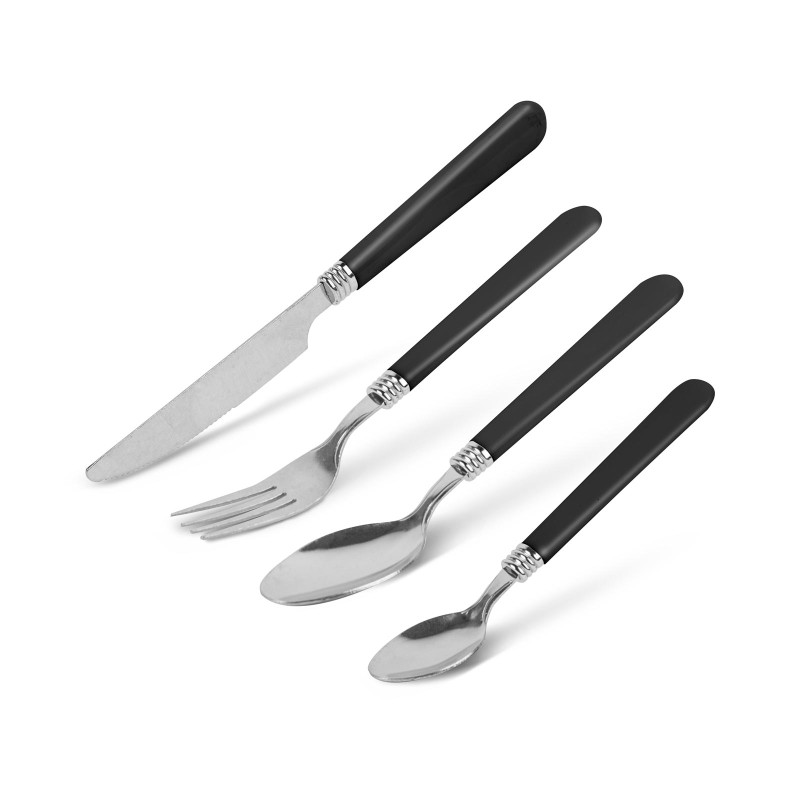 set tacamuri cu suport - negru - 16 bucati - 32,7 x 19,5 x 4,7 cm set tacamuri cu suport - negru - 16 bucati - 32,7 x 19,5 x 4,7 cm