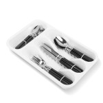 set tacamuri cu suport - negru - 16 bucati - 32,7 x 19,5 x 4,7 cm set tacamuri cu suport - negru - 16 bucati - 32,7 x 19,5 x 4,7 cm