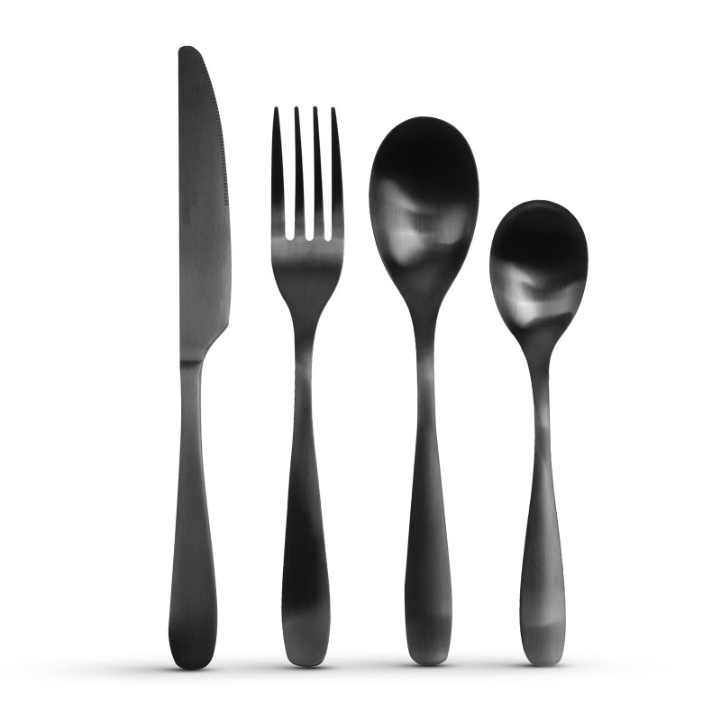 set tacamuri - negru mat - 16 bucati set tacamuri - negru mat - 16 bucati