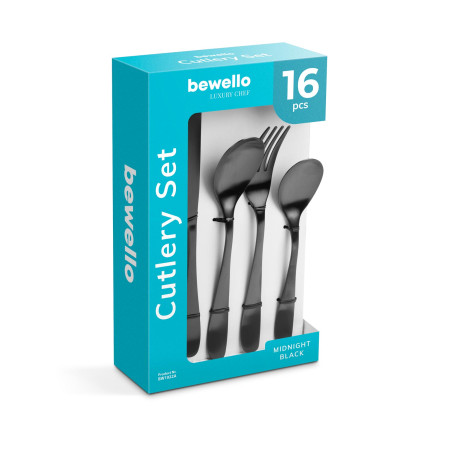 set tacamuri - negru mat - 16 bucati