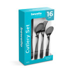 set tacamuri - negru mat - 16 bucati set tacamuri - negru mat - 16 bucati