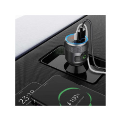 modulator fm nedis, bluetooth, bass boost, hands-free, pd, 1x usb-c, 1x usb-a, asistent vocal, negru
