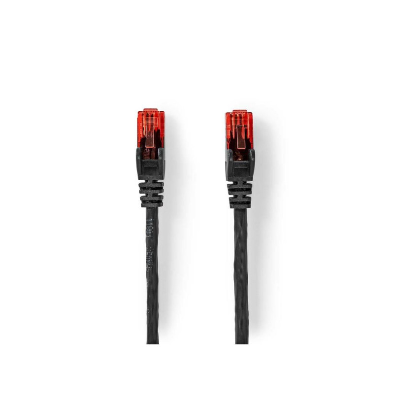 cablu de retea u/utp nedis, cat6, patch cord, 30m, pentru exterior, negru