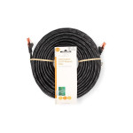 cablu de retea u/utp nedis, cat6, patch cord, 30m, pentru exterior, negru
