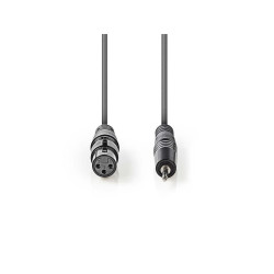 cablu audio stereo xlr 3-pin mama - 3.5mm tata 1m gri nedis
