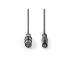 cablu audio stereo xlr 3-pin mama - 3.5mm tata 1m gri nedis