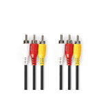 cablu audio-video 3x rca tata - 3x rca tata 5m negru nedis cablu audio-video 3x rca tata - 3x rca tata 5m negru nedis