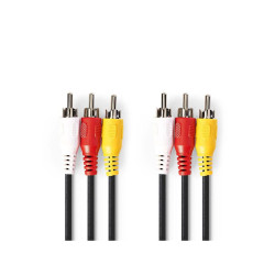 cablu audio-video 3x rca tata - 3x rca tata 5m negru nedis
