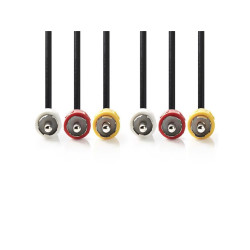 cablu audio-video 3x rca tata - 3x rca tata 5m negru nedis
