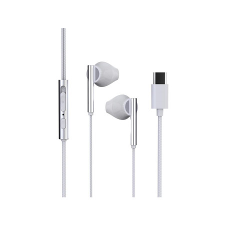 casti in-ear cu fir, microfon hmp 700 c, usb-c, alb, trevi