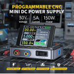 sursa de alimentare dc portabila, ecran 2.8", 0-30v, 0-5a, 150w, fnirsi dps-150