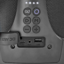 boxa portabila party boombox, redare pana la 6 ore, bluetooth, 50w, tws, curea transport, negru, nedis