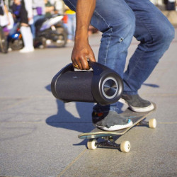 boxa portabila party boombox, redare pana la 6 ore, bluetooth, 50w, tws, curea transport, negru, nedis