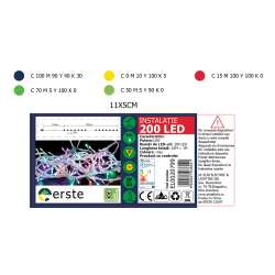 instalatie craciun rosu 200led 10m ip44