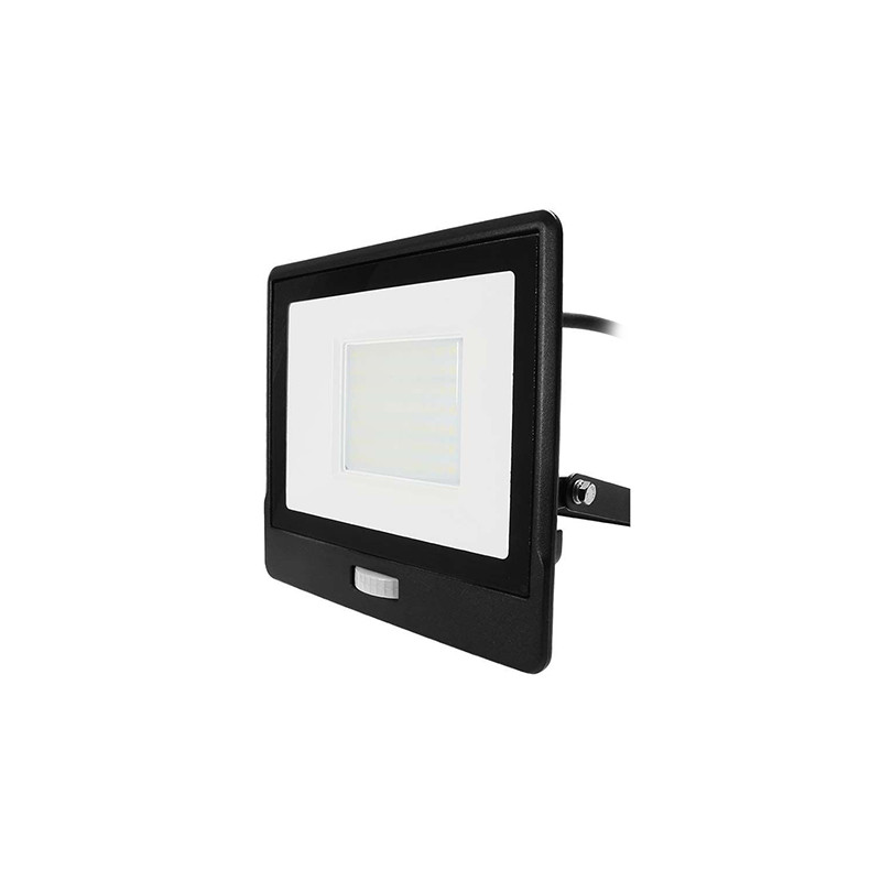 reflector led smd 50w 6400k ip65 cu senzor miscare - negru