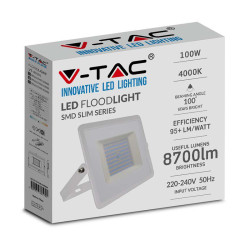 reflector led smd 100w 4000k ip65 - alb