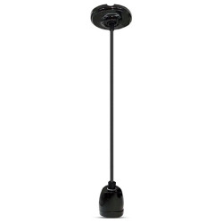 pendul tavan soclu e27 portelan - negru