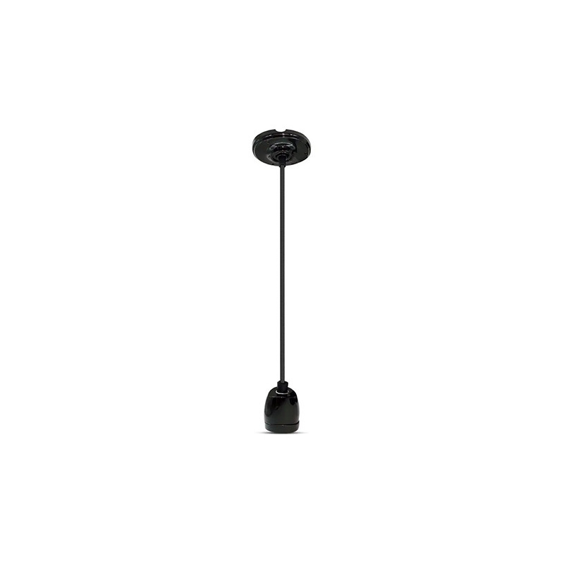 pendul tavan soclu e27 portelan - negru pendul tavan soclu e27 portelan - negru